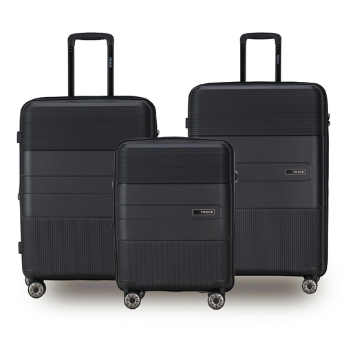 3pc Tosca Orion Portable Travel Suitcase Luggage Set - Black