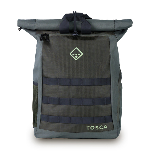 Tosca Roll Top Backpack Rucksack Outdoor Travel Bag - Khaki