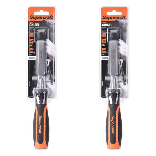 2PK Supercraft Wood Chisel 3/4''/19mm Soft Grip w/ Striking Cap