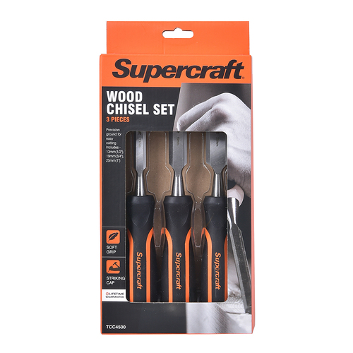 3pc Supercraft Chisel Woodworking Set 13/19/25mm 