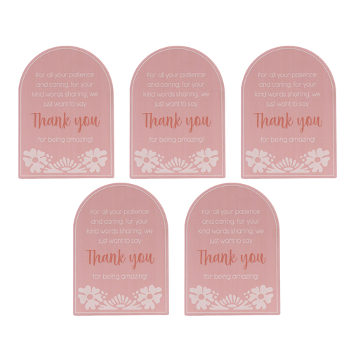 5PK Splosh Teacher Thank You Verse Plaque 1x14cm - Pink