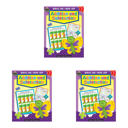 3PK Teacher Created Resources Addition & Subtraction Write-On Wipe-Off Book 4y+