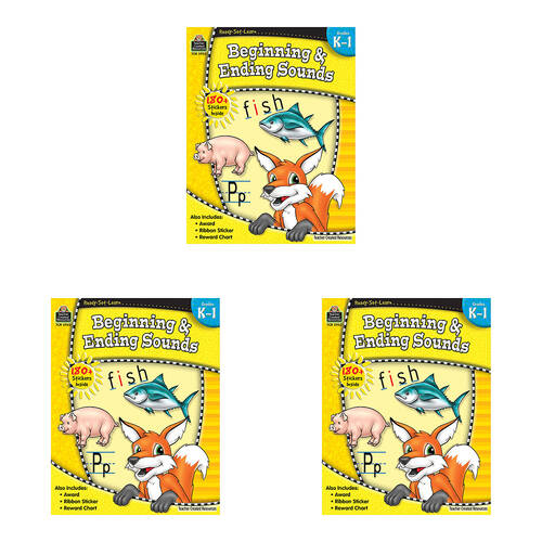 3PK Teacher Created Resources Beginning & Ending Sound Book Set For Grade-K1 4+