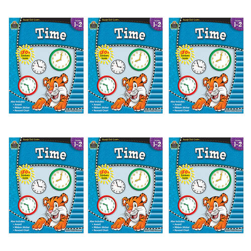 6PK Teacher Created Resources Time Ready Learn Book Set For Grade 1-2 Kids 6y+