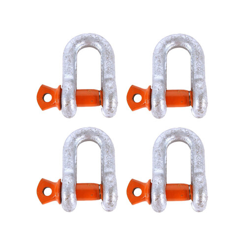 4PK Thorny Devil Shackle Dee Grade S Screw Pin SWL 300Kg Outdoor Camping Silver