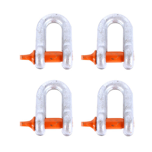 4PK Thorny Devil Shackle Dee Grade S Screw Pin SWL 1500Kg Outdoor Camping 7/16 Silver