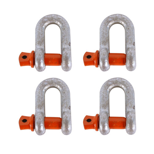 4PK Thorny Devil Shackle Dee Grade S Screw Pin SWL 2000Kg Outdoor Camping 1/2 Silver