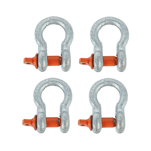 4PK Thorny Devil Shackle Bow Grade S Screw Pin SWL 500Kg Outdoor Camping 1/4 Silver