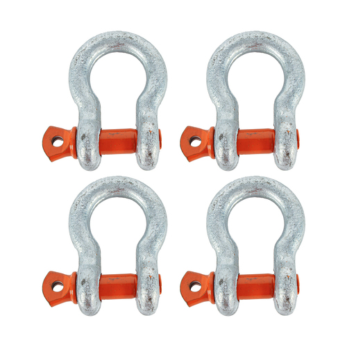 4PK Thorny Devil Shackle Bow Grade S Screw Pin SWL 750Kg Outdoor Camping 5/16 Silver