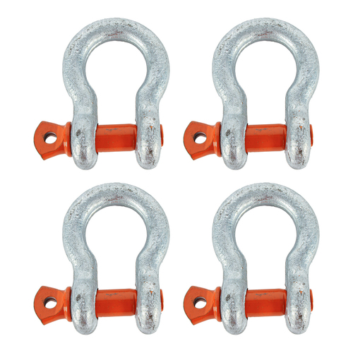 4PK Thorny Devil Shackle Bow Grade S Screw Pin SWL 1500Kg Outdoor Camping 7/16 Silver