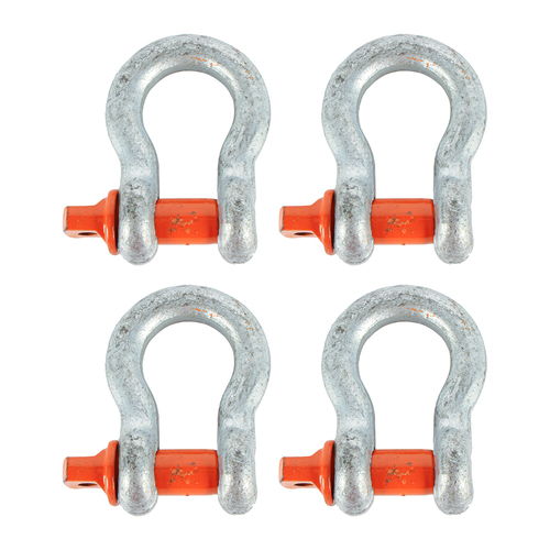 4PK Thorny Devil Shackle Bow Grade S Screw Pin SWL 2000Kg Outdoor Camping 1/2 Silver