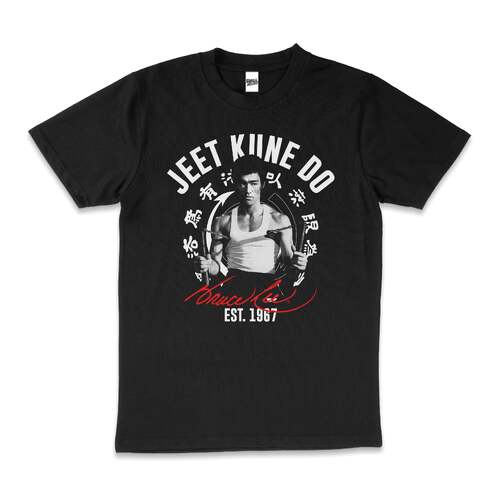 Bruce Lee Jeet Kune Do Kung Fu Slogan Cotton T-Shirt Black Size 2XL