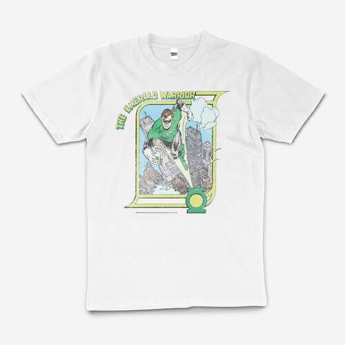 Green Lantern The Emerald Warrior DC Cotton T-Shirt White Size 2XL