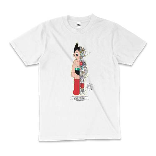 Astro Boy Half Robot Manga Superhero Cotton T-Shirt White Size 2XL