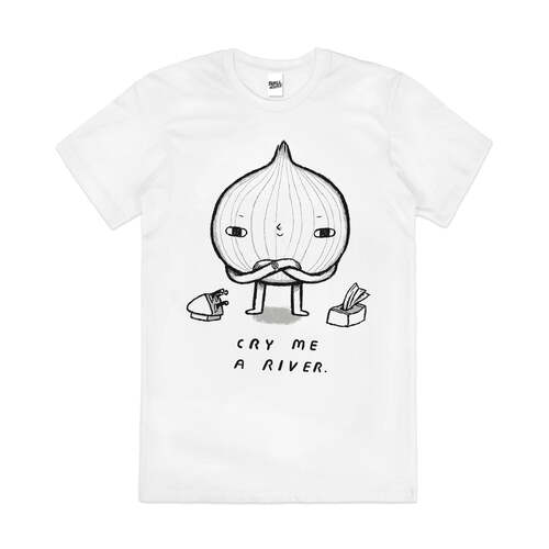 Cry Me a River Funny Foodie Cute Slogan Cotton T-Shirt White Size 2XL