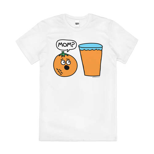 Mom OJ Funny Orange Juice Funny Cute Cotton T-Shirt White Size 2XL