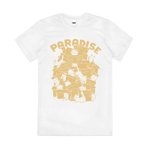 Cat Box Paradise Kitten In Boxes Funny Cotton T-Shirt White Size 2XL