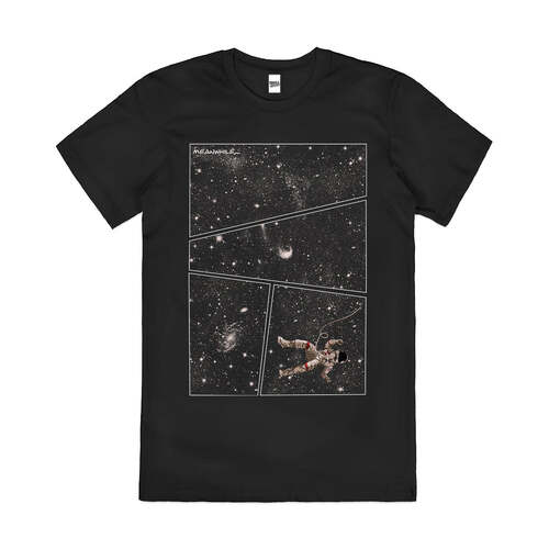 Co(s)mic Space Astronaut Solar System Cotton T-Shirt Black Size 3XL