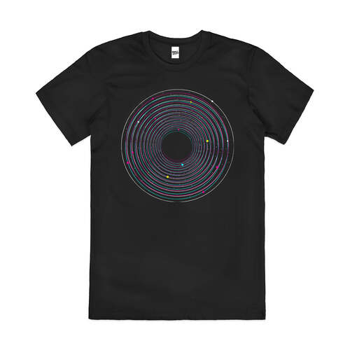 Solar System Space Astronomy Star Artsy Cotton T-Shirt Black Size 3XL