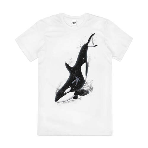 Meanwhile in a Whale Ocean Sea Nature Cotton T-Shirt White Size 3XL