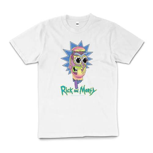 Rick And Morty Many Faces Funny Cartoon Cotton T-Shirt White Size 3XL