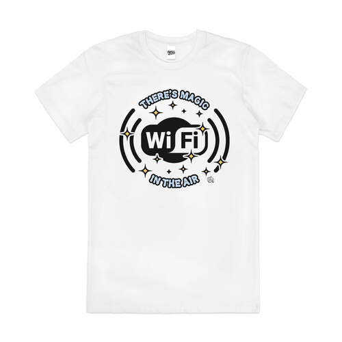 Wi-fi Magic Funny Geek Nerd Programmer Cotton T-Shirt White Size 3XL