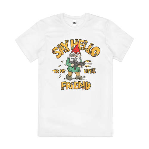 Say Hello To My Little Friend Bad Dwarf Cotton T-Shirt White Size 3XL