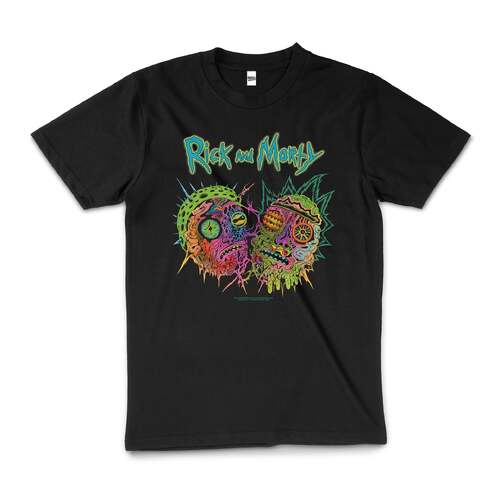 Rick And Morty Psychedelia Licensed Cotton T-Shirt Black Size 4XL