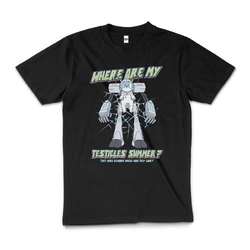 Rick And Morty Where Are My Testicles Summer T-Shirt Black Size L