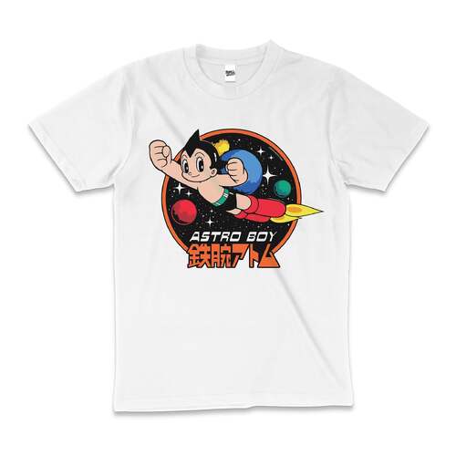 Cosmic Astro Boy Manga Anime Superhero Cotton T-Shirt White Size L