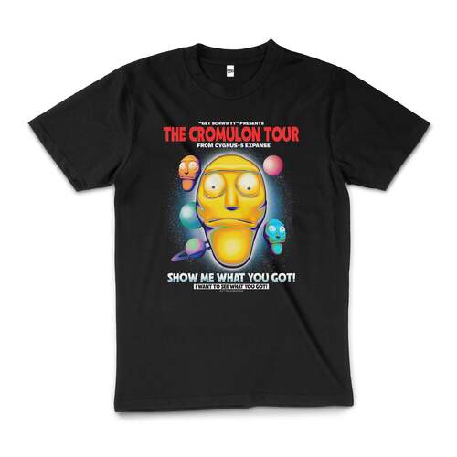 Rick And Morty Get Schwifty Cromulon Tour Cotton T-Shirt Black Size M