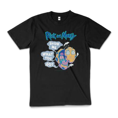 Rick And Morty Show Me What You Got Funny Cotton T-Shirt Black Size M