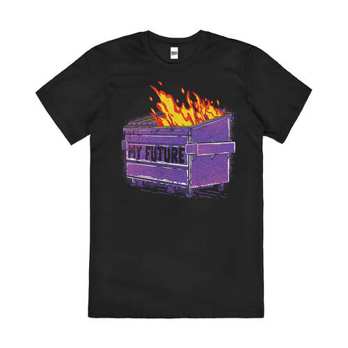 My Future Funny Dumpster Fire Parody Cotton T-Shirt Black Size M