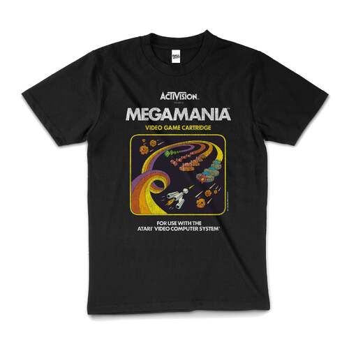 Activision 80s Megamania Space Fighter Cotton T-Shirt Black Size S