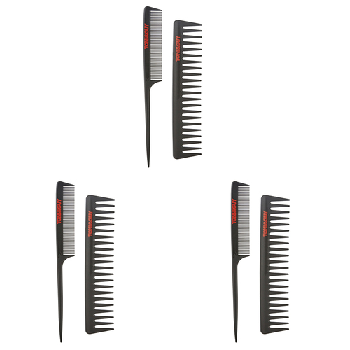 3PK Toni & Guy Carbon Melt Resistant Comb Set Styling Accessories 