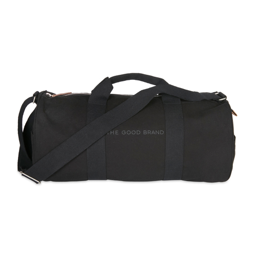 The Good Brand Recycled Cotton Duffle Bag w/ Straps Black