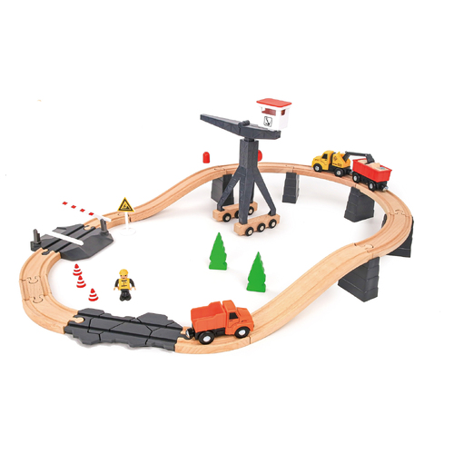 Tooky Toy Construction Yard Train Set 35Pcs