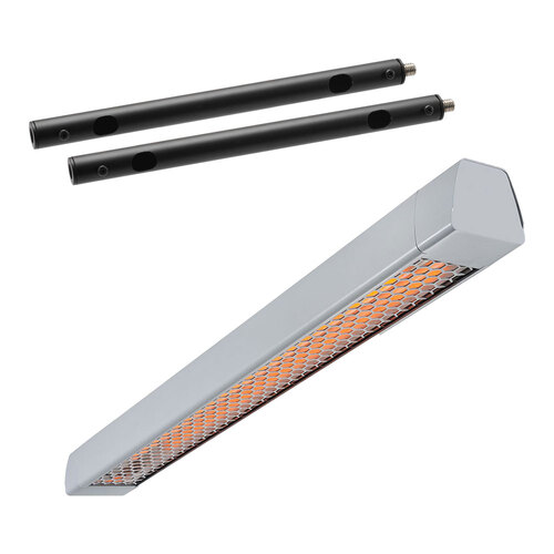 Heatstrip 2200W 9.2A 60Hz IPX5 Heater WHT & 2pc 30cm Ext Mount Poles