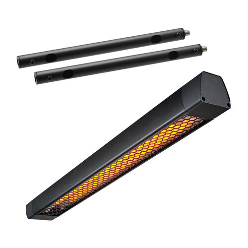 Heatstrip 2200W 9.2A 60Hz IPX5 Heater & 2pc 30cm Heater Ext Mount Poles BLK