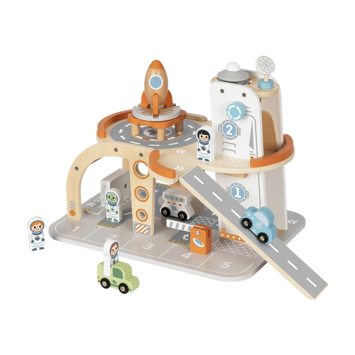 Tooky Toy Wooden Space Station Kids Educational Playset 3y+