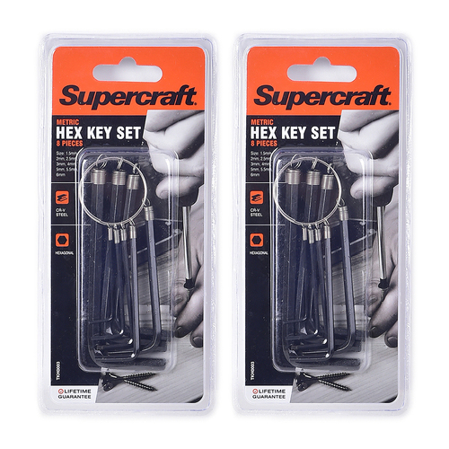 2x 8pc Supercraft Allen Key Metric 1.5-6mm Sizes Set 