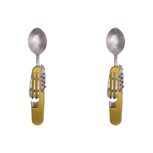 2PK Trixie & Milo 7-in-1 Foldable Spoon/Fork Cutlery - Gold