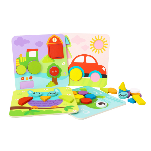 Tooky Toy 4 In 1 Shape Puzzles