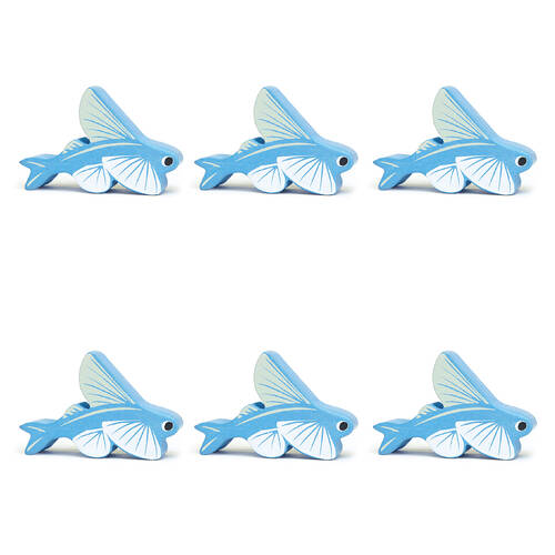 6pc Tender Leaf Toys Fish Wooden Animal Set Kids 3y+