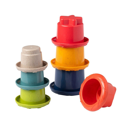 7pc Tolo Toys Bio Plastic Rainbow Stackers Baby/Toddler Toy 6m+