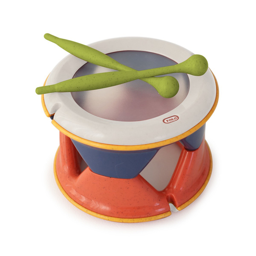 Tolo Toys Bio Plastic 17cm Classic Drum w/2-Drumsticks Kids Toy 18m+