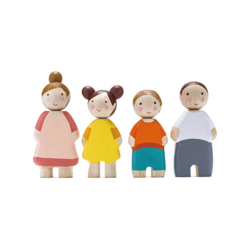 4pc Tender Leaf Toys Wooden Family of Four Doll Set Kids 3y+