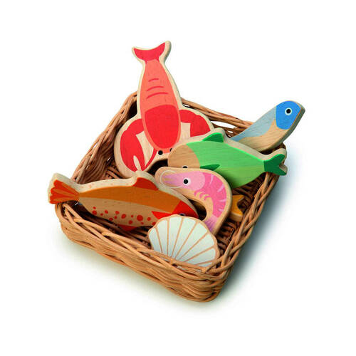 Tender Leaf Toys Seafood Basket Fun Play Wooden Toy 3y+