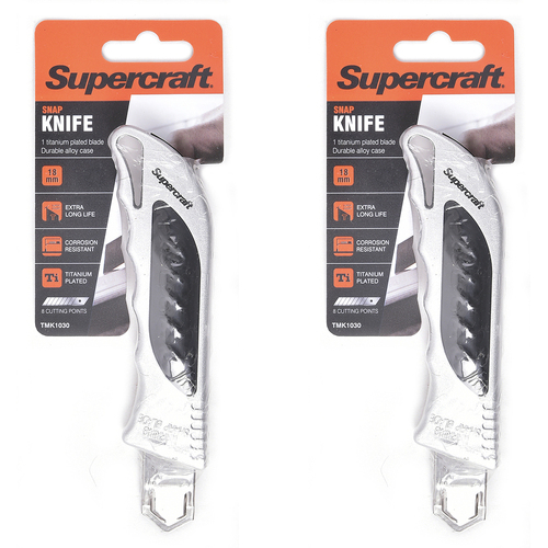 2PK Supercraft Multipurpose Ultilty Knife Snap 18mm With 1 Blade 