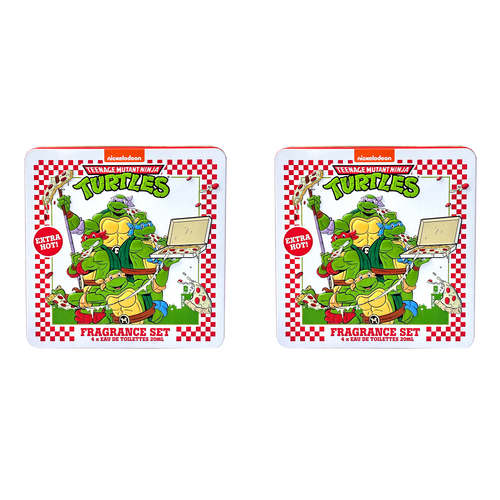 2x 4pc TMNT Fragrance Set Tin Kids Perfume Eau De Toilettes 22.5ml 6y+